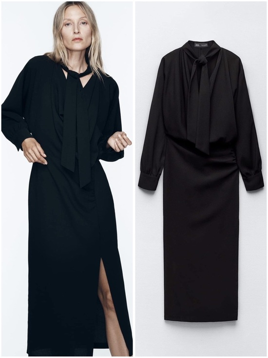 Zara Dresses & Skirts - ZARA CREPE MIDI DRESS
BLACK